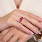 D'Joy - African Ruby Trilogy Ring in 18K Vermeil Yellow Gold Plated Sterling Silver 2.10 Ct._7442256_5
