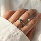 D'Joy - Masoala Blue Sapphire (FF) & Natural Zircon Halo Ring in 18K Vermeil Yellow Gold Plated Sterling Silver 1.50 Ct._7442340_5