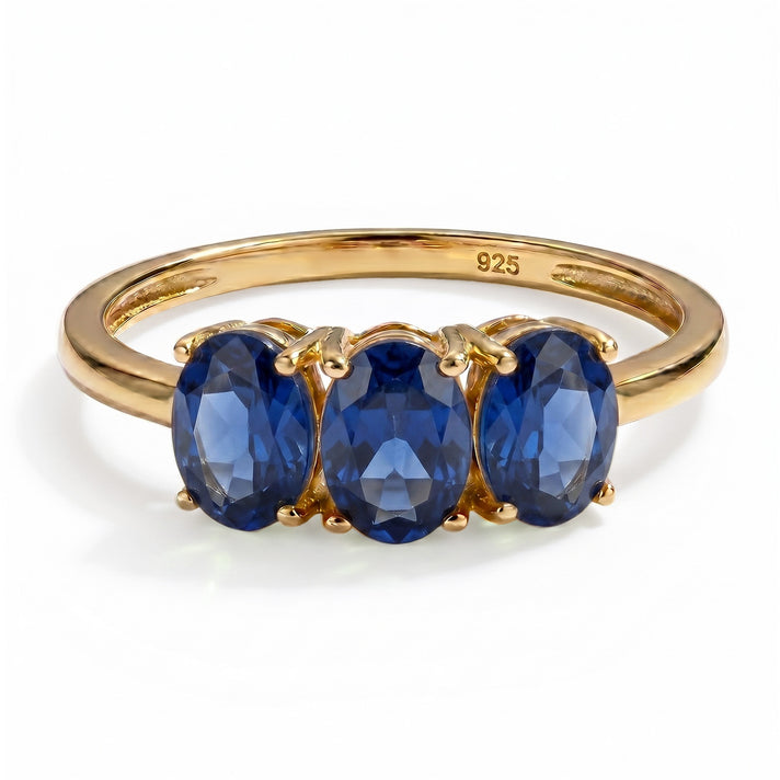 Masoala Sapphire Trilogy Ring in 18K Vermeil Yellow Gold Over Sterling Silver 7442408 1
