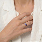 D'Joy -Tanzanite Trilogy Ring in 18K Vermeil Yellow Gold Plated Sterling Silver 1.33 Ct._7442508_2