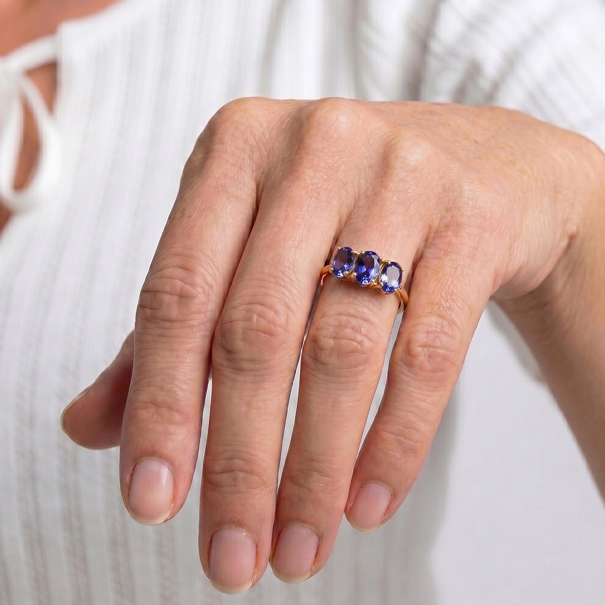 Tanzanite Trilogy Ring in 18K Vermeil Yellow Gold Over Sterling Silver 7442508 6