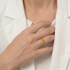 D'Joy - Citrine Trilogy Ring in 18K Vermeil Yellow Gold Plated Sterling Silver 1.00 Ct._7442555_1