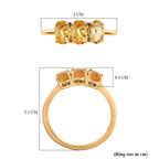D'Joy - Citrine Trilogy Ring in 18K Vermeil Yellow Gold Plated Sterling Silver 1.00 Ct._7442555_7