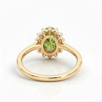 D'Joy - Hebei Peridot & Natural Zircon Halo Ring in 18K Vermeil Yellow Gold Plated Sterling Silver 1.20 Ct._7442598_7