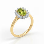 D'Joy - Hebei Peridot & Natural Zircon Halo Ring in 18K Vermeil Yellow Gold Plated Sterling Silver 1.20 Ct._7442598_8