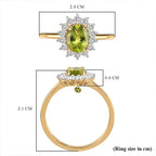 D'Joy - Hebei Peridot & Natural Zircon Halo Ring in 18K Vermeil Yellow Gold Plated Sterling Silver 1.20 Ct._7442598_9
