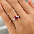 RHAPSODY 950 Platinum AAAA Rubellite and Diamond (VS/E-F) Ring 2.05 Ct, Platinum Wt. 5.60 Gms_7454784_2
