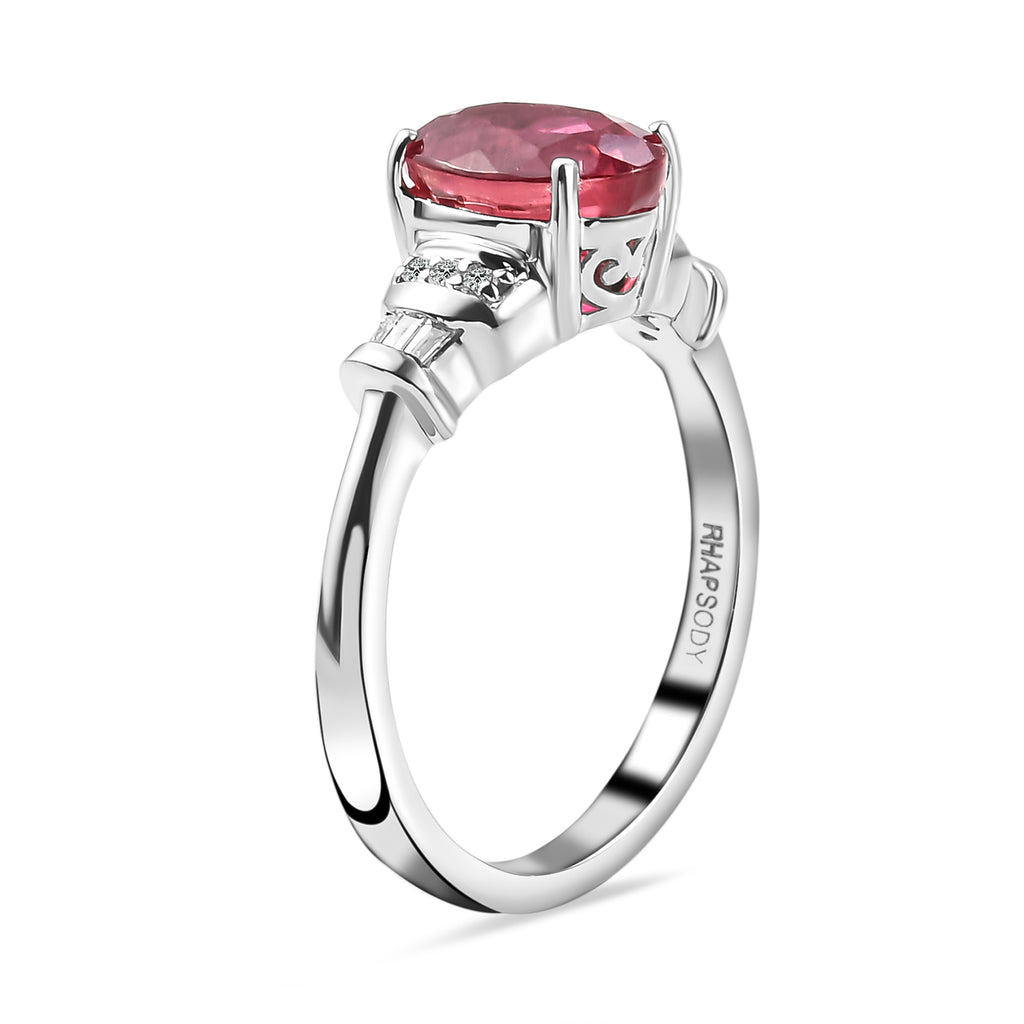 RHAPSODY 950 Platinum AAAA Rubellite and Diamond (VS/E-F) Ring 2.05 Ct, Platinum Wt. 5.60 Gms_7454784_3