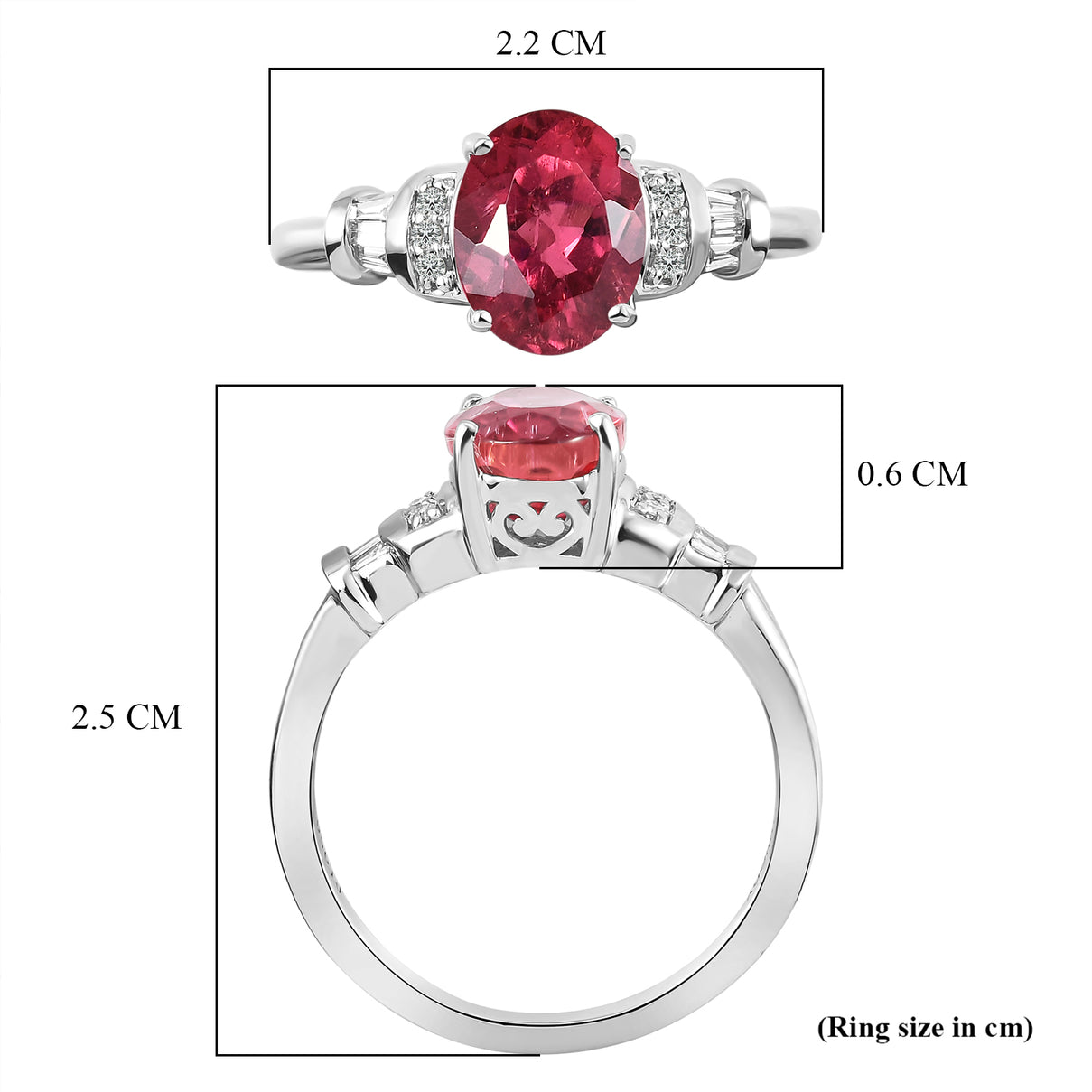 RHAPSODY 950 Platinum AAAA Rubellite Solitaire Ring with VS EF Diamond 2.05 Carat 7454784 6