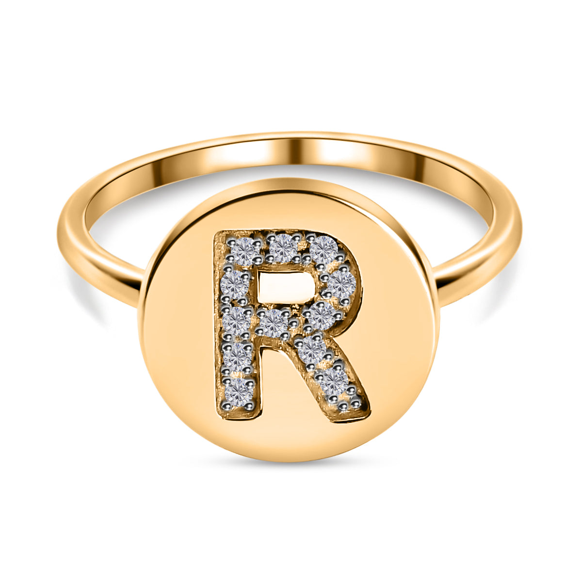Initial-K White Diamond Ring in Rose Gold Plated Sterling Silver 7455797 0