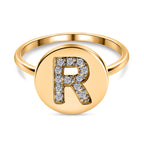 White Diamond Initial-R Ring in 14K Gold Overlay Sterling Silver_7455797