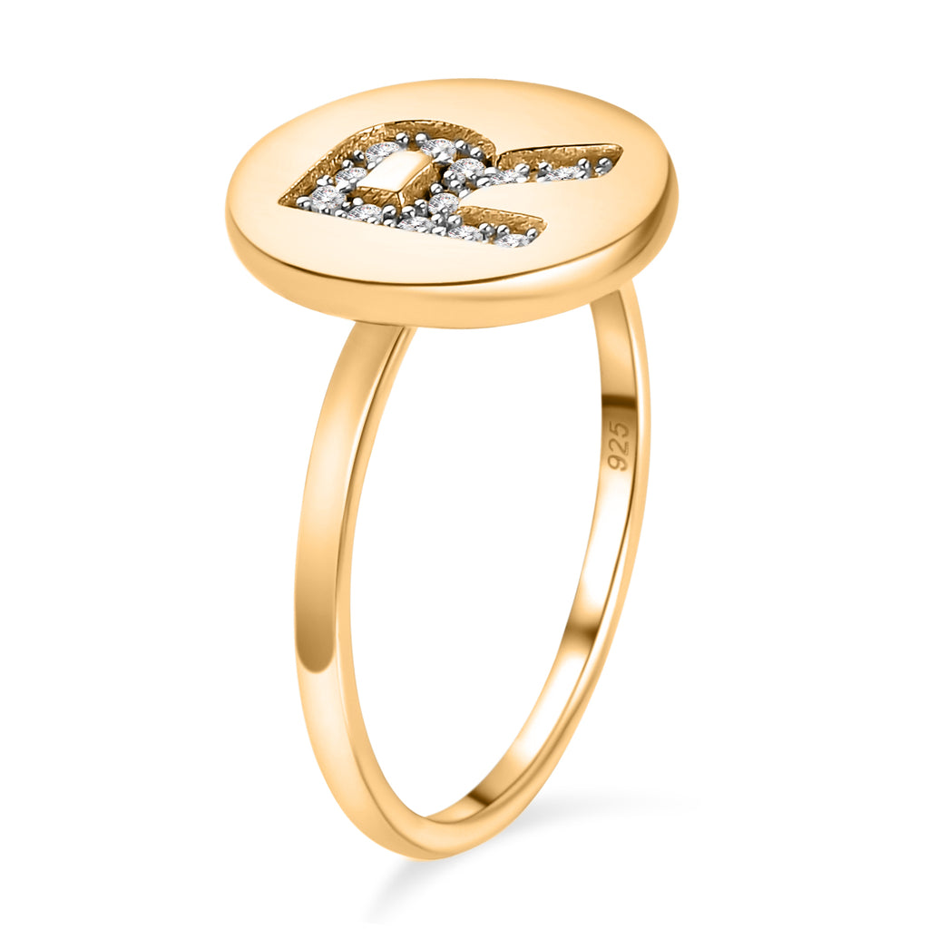 White Diamond Initial-R Ring in 14K Gold Overlay Sterling Silver_7455797_3