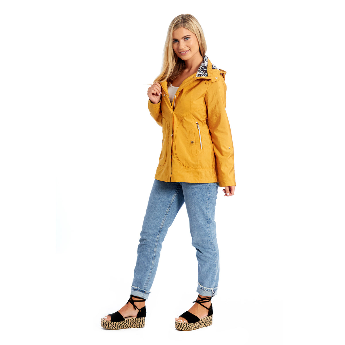 Betty Kay - Ladies Hooded Lightweight Woven Jacket (Size 14) - Mustard 7479995 4