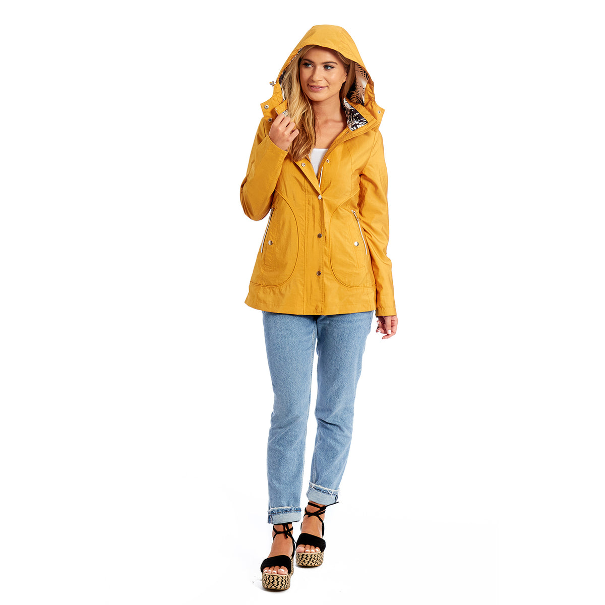 Betty Kay - Ladies Hooded Lightweight Woven Jacket (Size 14) - Mustard 7479995 5