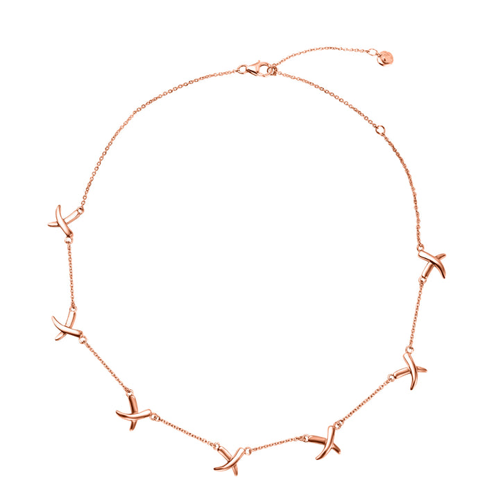 Designer Inspired Close Out Deal- 18K Vermeil Yellow Gold Plated Sterling Silver Station Crisscross Necklace (Size - 20) 7480479 1
