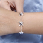 Designer Inspired Close Out Deal  Rhodium Overlay Sterling Silver Station Crisscross Bracelet (Size - 7/7.5/8)_7480485_2