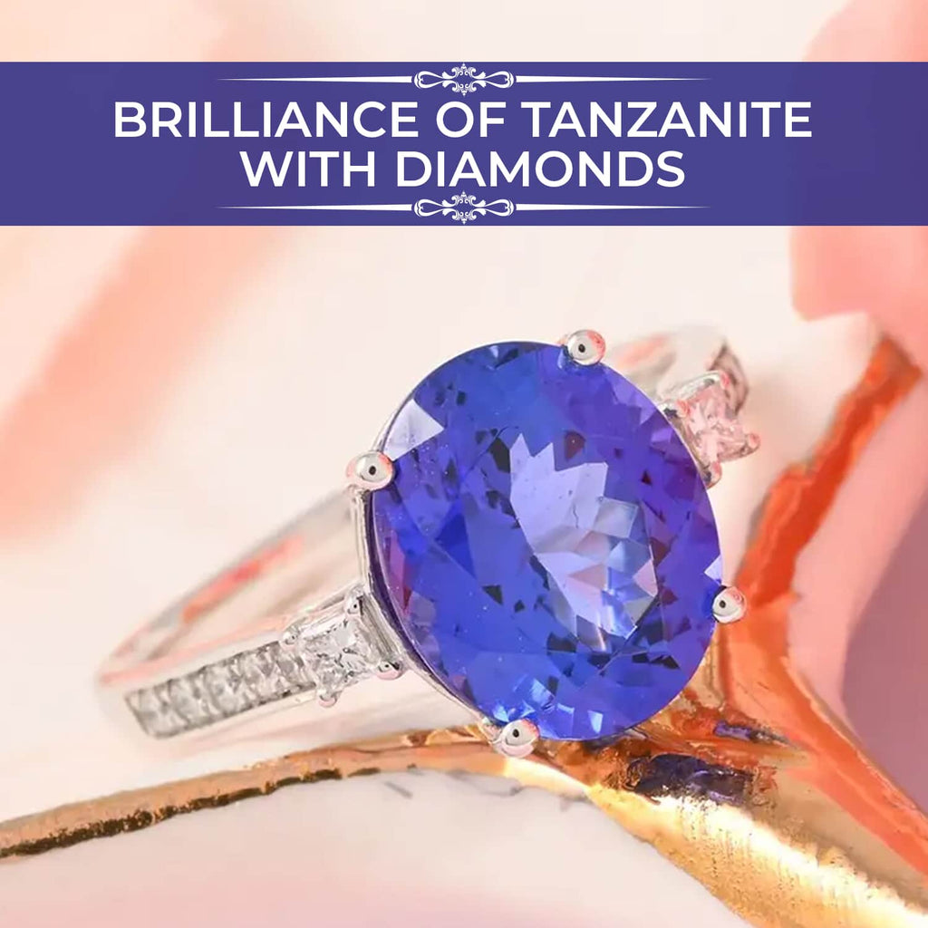 950 Platinum  AAAA  Tanzanite   White Diamond  VS Ring 4.35 ct,  Platinum Wt. 5.01 Gms  4.350  Ct._7480791_1