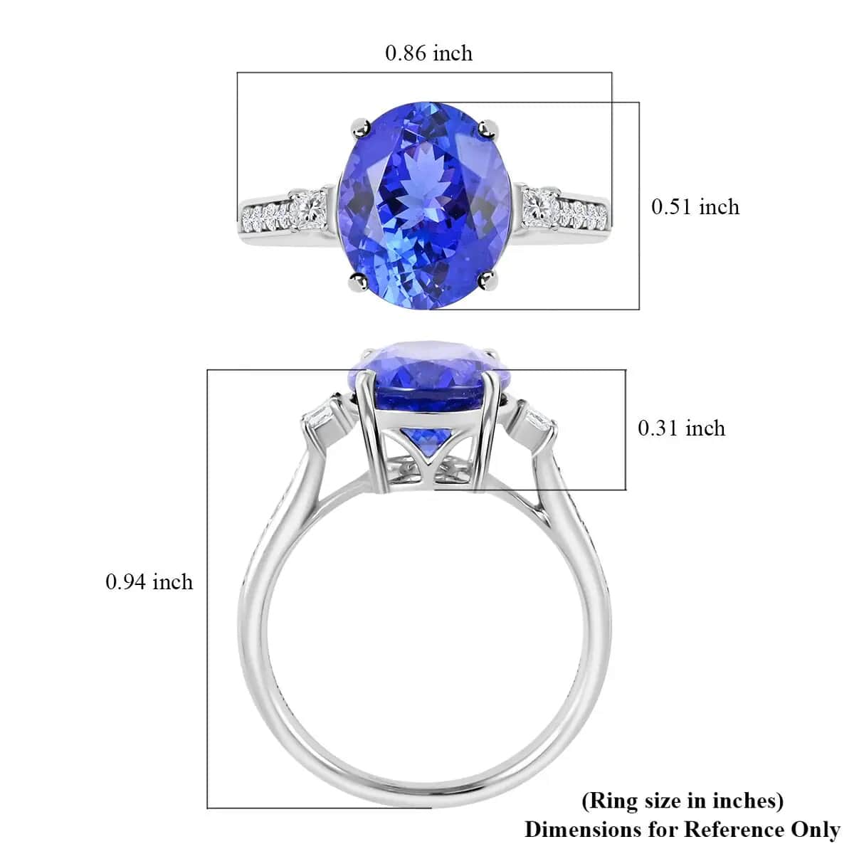 Certified &amp; Appraised RHAPSODY 950 Platinum AAAA Tanzanite White Diamond VS Ring 4.35 ct, Platinum Wt. 5.01 Gms 7480791 6
