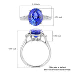 950 Platinum  AAAA  Tanzanite   White Diamond  VS Ring 4.35 ct,  Platinum Wt. 5.01 Gms  4.350  Ct._7480791_5