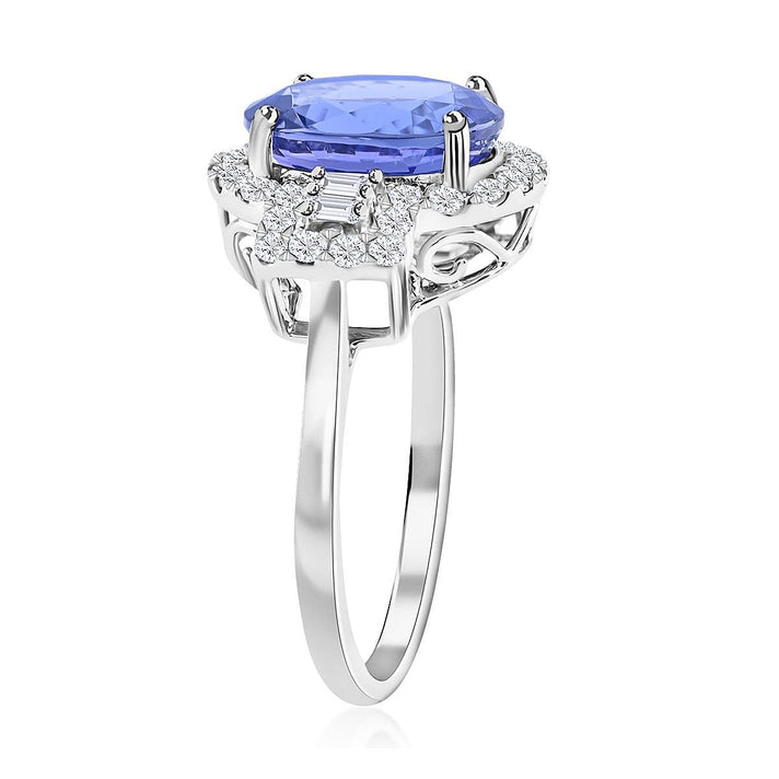 RHAPSODY 950 Platinum AGI Certified &amp; Appraised AAAA Tanzanite and Diamond (VS-E-F) Ring 5.29 Ct, Platinum Wt. 6.04 Gms 7480798 1