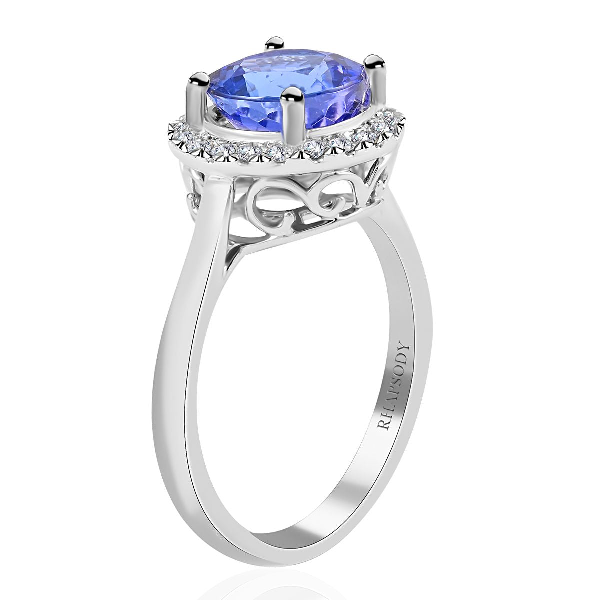 950 Platinum  AAAA  Tanzanite   White Diamond  VS Ring 2.44 ct,  Platinum Wt. 5.23 Gms  2.440  Ct. 7480808 3
