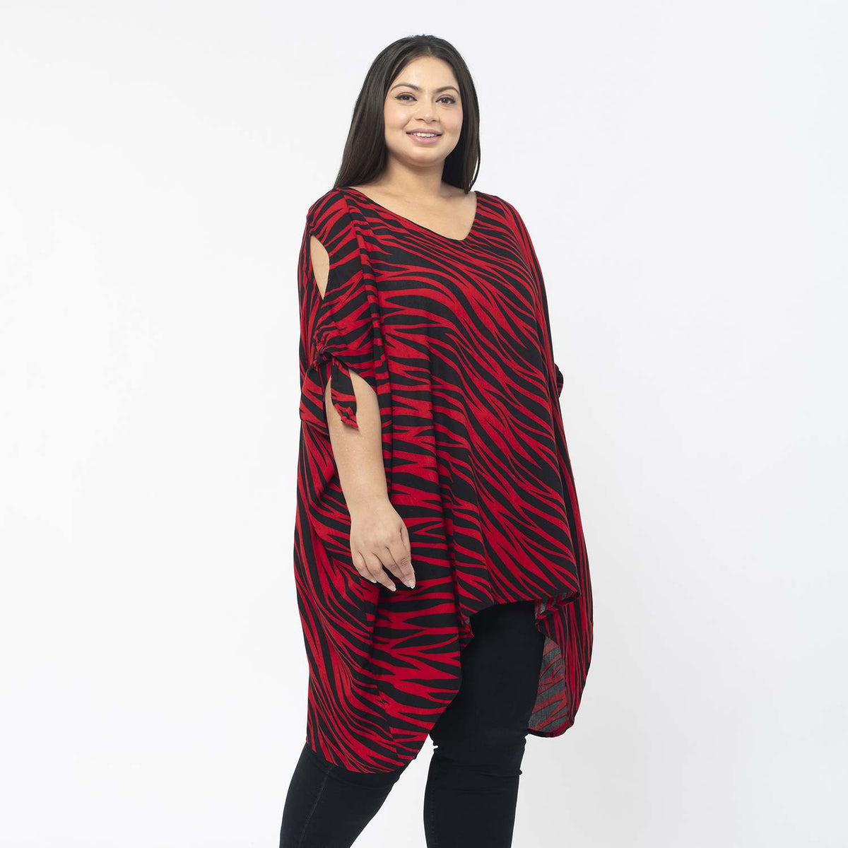 Tamsy Cold Shoulder LongLine Top V32566134 4
