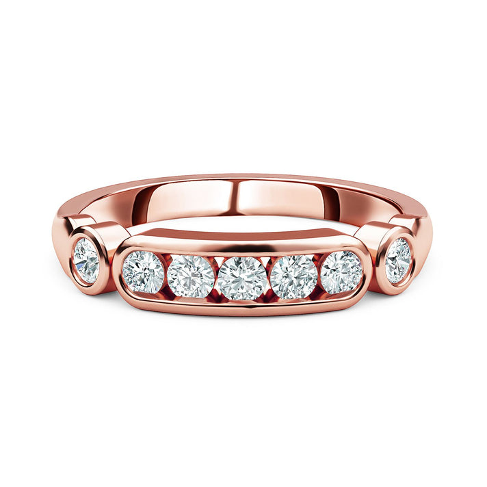 Moissanite 7-Stone Ring in Sterling Silver with 18K Vermeil Rose Gold 7486239 1