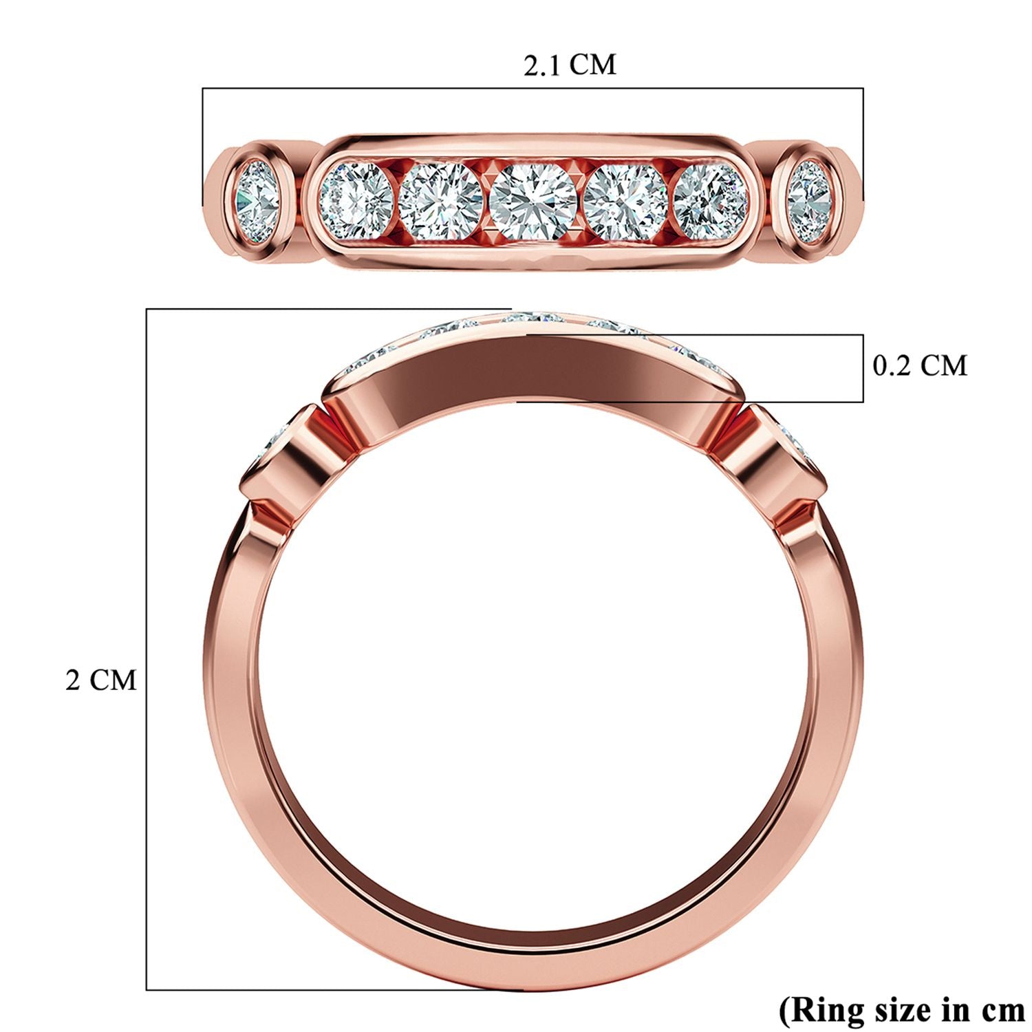 Moissanite 7-Stone Ring in Sterling Silver with 18K Vermeil Rose Gold 7486239 5