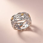 Platinum Overlay and 18K Yellow Gold Vermeil Plated Sterling Silver Ring_7486422_1