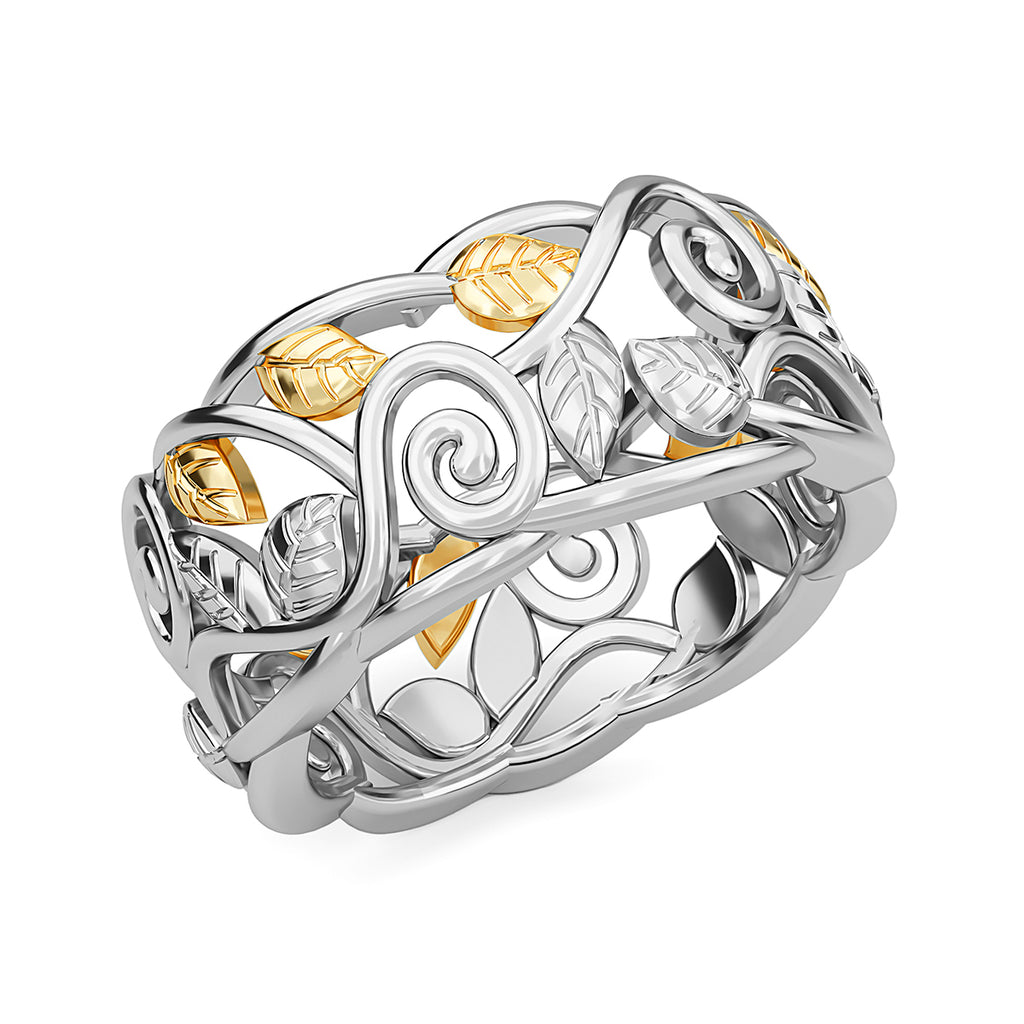 Platinum Overlay and 18K Yellow Gold Vermeil Plated Sterling Silver Ring_7486422_3