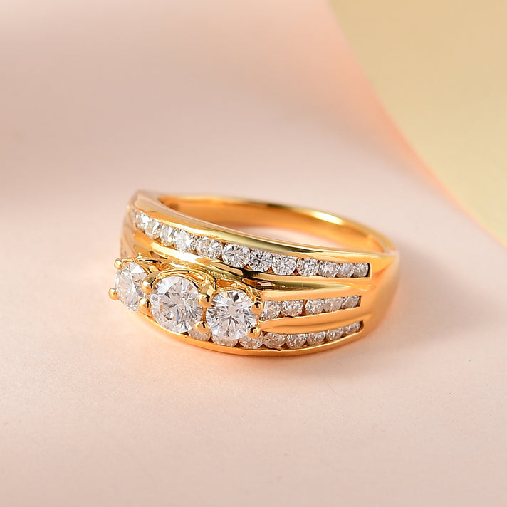 Moissanite Ring in Sterling Silver with 18K Vermeil Yellow Gold 1.25 Ct. 7486534 2