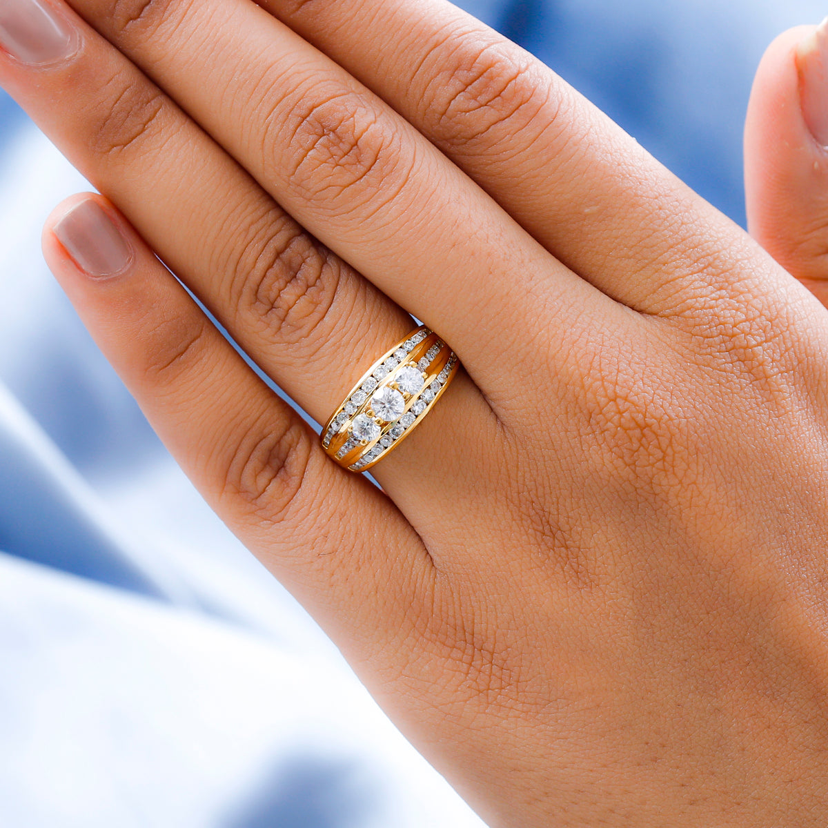 Moissanite Ring in Sterling Silver with 18K Vermeil Yellow Gold 1.25 Ct. 7486534 3