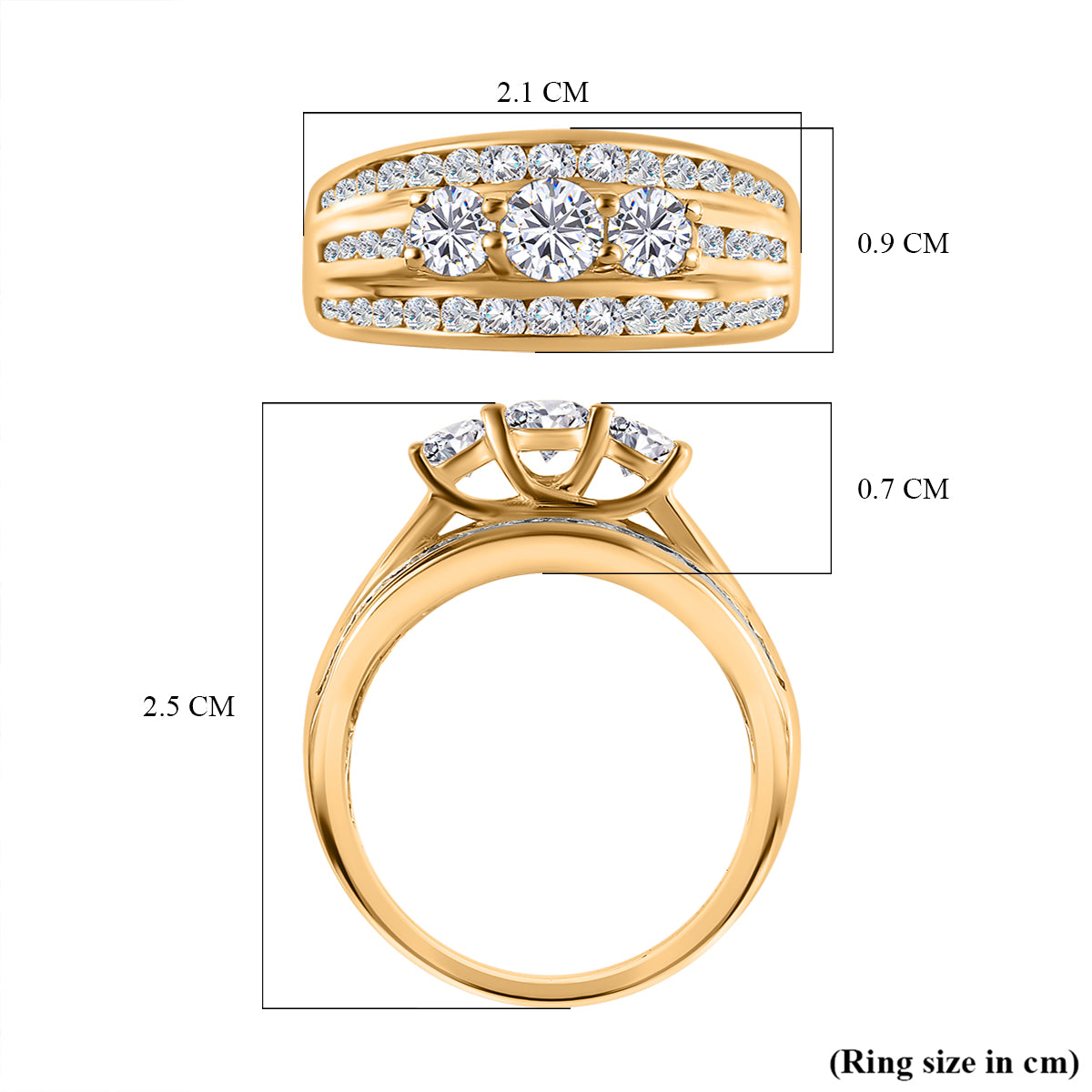 Moissanite Ring in Sterling Silver with 18K Vermeil Yellow Gold 1.25 Ct. 7486534 6