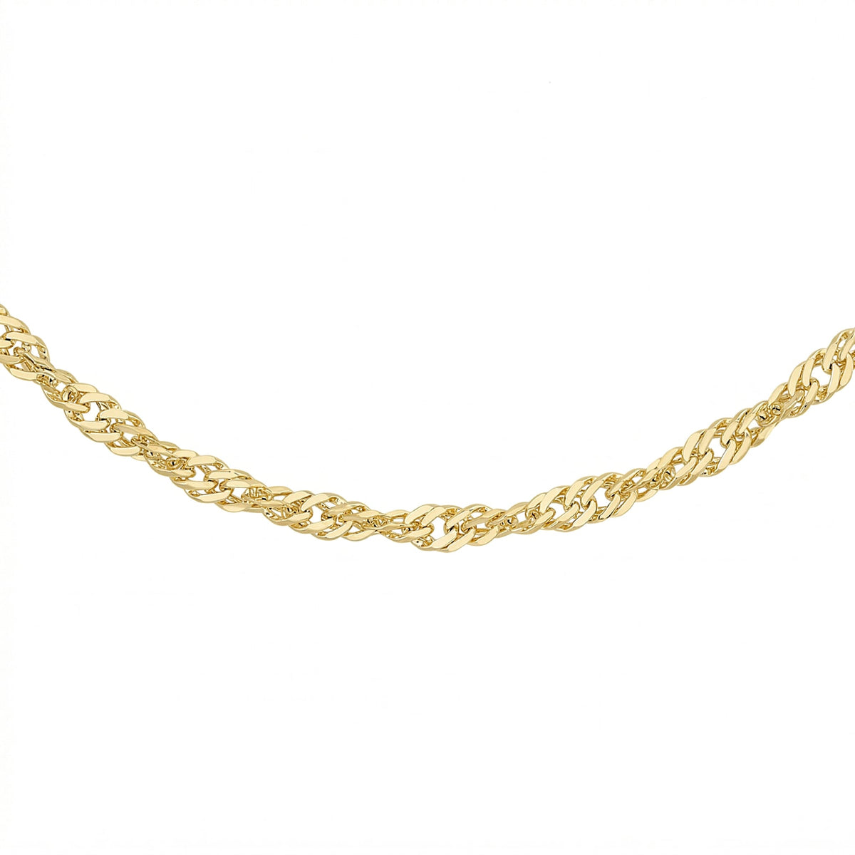 9K Yellow Gold Diamond Cut Twist Curb Chain 22 Inch 7488704 0