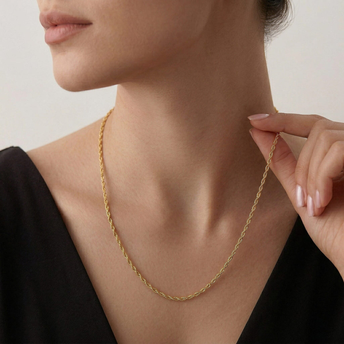 9K Yellow Gold Diamond Cut Twist Curb Chain 22 Inch 7488704 3