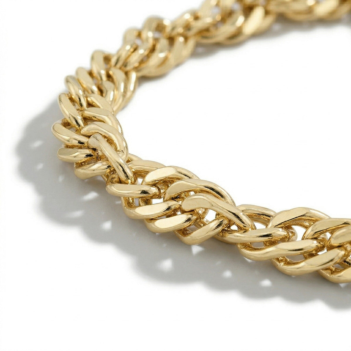 9K Yellow Gold Diamond Cut Twist Curb Chain 22 Inch 7488704 4
