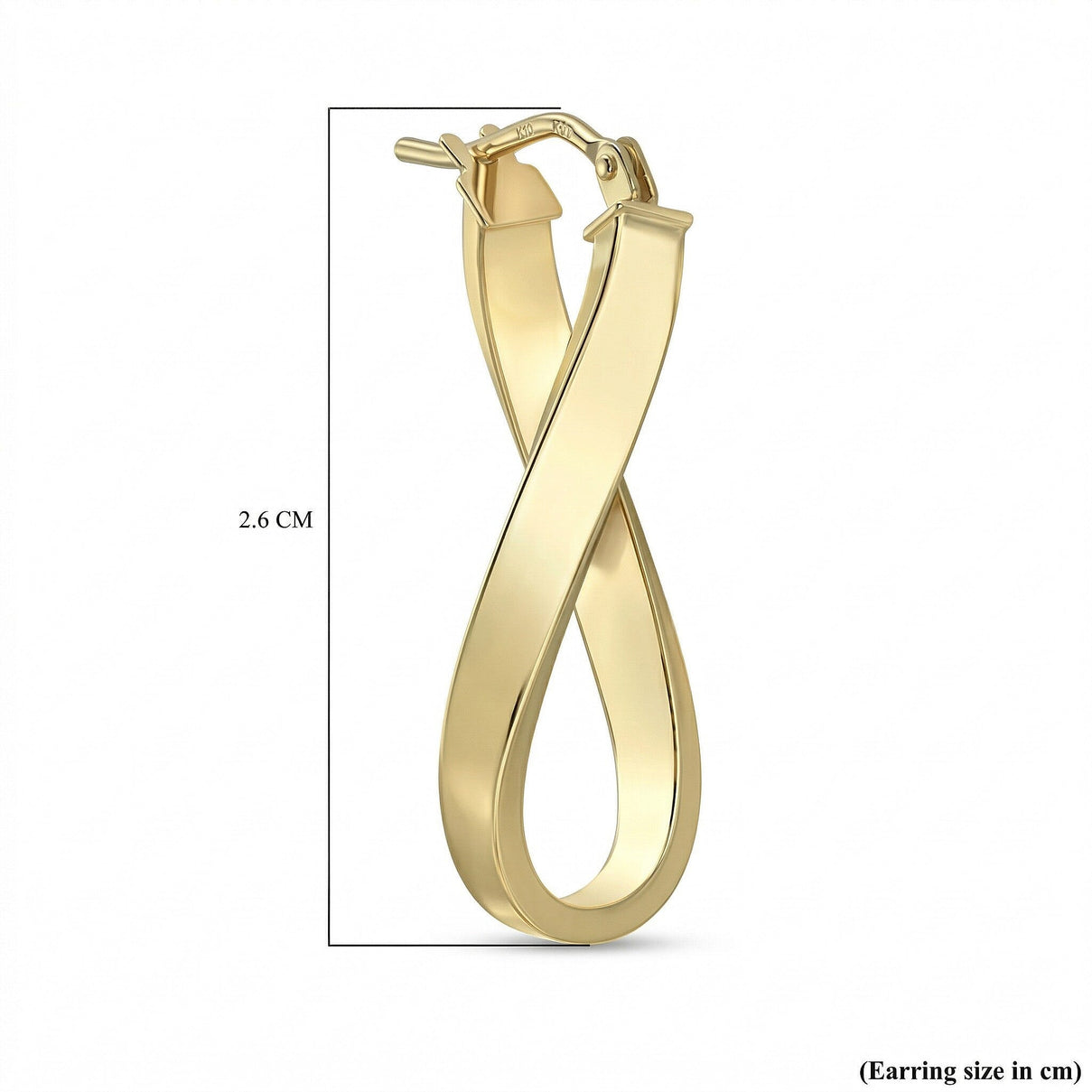 9K Yellow Gold 10.5mm x 26.5mm Twist Oval Hoop Creole Earrings 7488819 7