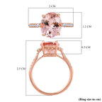 The Rare Find - 14K Rose Gold AAA Pink Morganite with White Diamond Ring 5.40ct_7488886_5