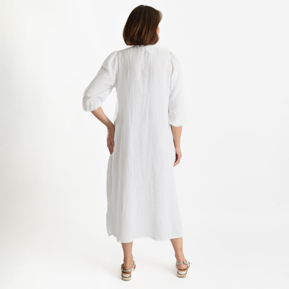 TAMSY Embroidered 3-4 Sleeves Midi Dress 7489875 2