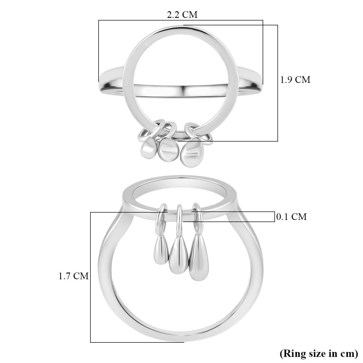 Lucy Q Drip Collection - Rhodium Overlay Sterling Silver Ring 7491521 6