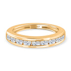 Royal Bali Collection - D'Joy Moissanite Half Eternity Band Ring in 18K Vermeil Yellow Gold Plated Sterling Silver_7505429