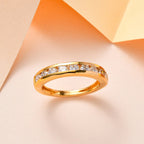 Royal Bali Collection - D'Joy Moissanite Half Eternity Band Ring in 18K Vermeil Yellow Gold Plated Sterling Silver_7505429_1