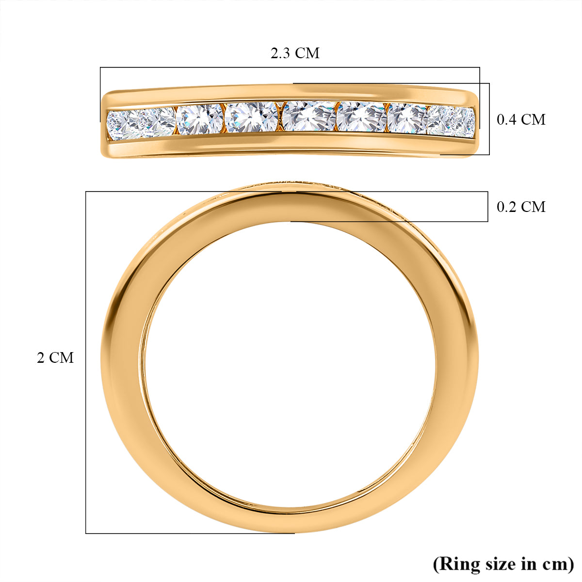 Moissanite Half Eternity Ring in Sterling Silver 7505429 6