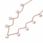 Star Station Necklace (Size - 18) with Lobster Clasp in 18K Vermeil Rose Gold Plated Sterling Silver, Silver Wt 7.30 Gms._7505441_3