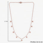 Star Station Necklace (Size - 18) with Lobster Clasp in 18K Vermeil Rose Gold Plated Sterling Silver, Silver Wt 7.30 Gms._7505441_6