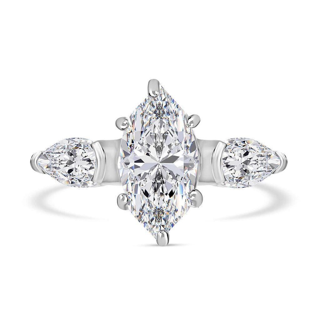 Moissanite Ring in Rhodium Overlay Sterling Silver 2.73 Ct.
