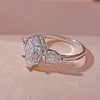Moissanite Ring in Rhodium Overlay Sterling Silver 2.73 Ct.