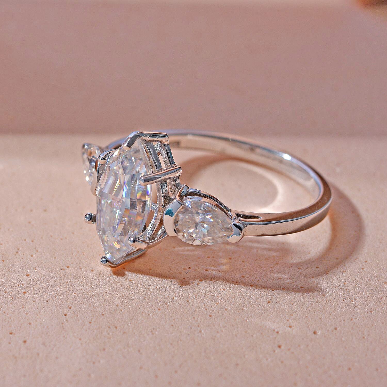 Moissanite Ring in Rhodium Overlay Sterling Silver 2.73 Ct. 7506899 1
