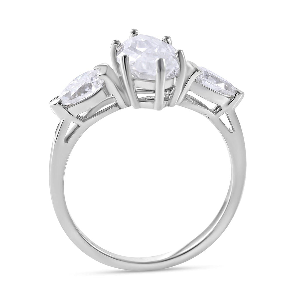 Moissanite Ring in Rhodium Overlay Sterling Silver 2.73 Ct.