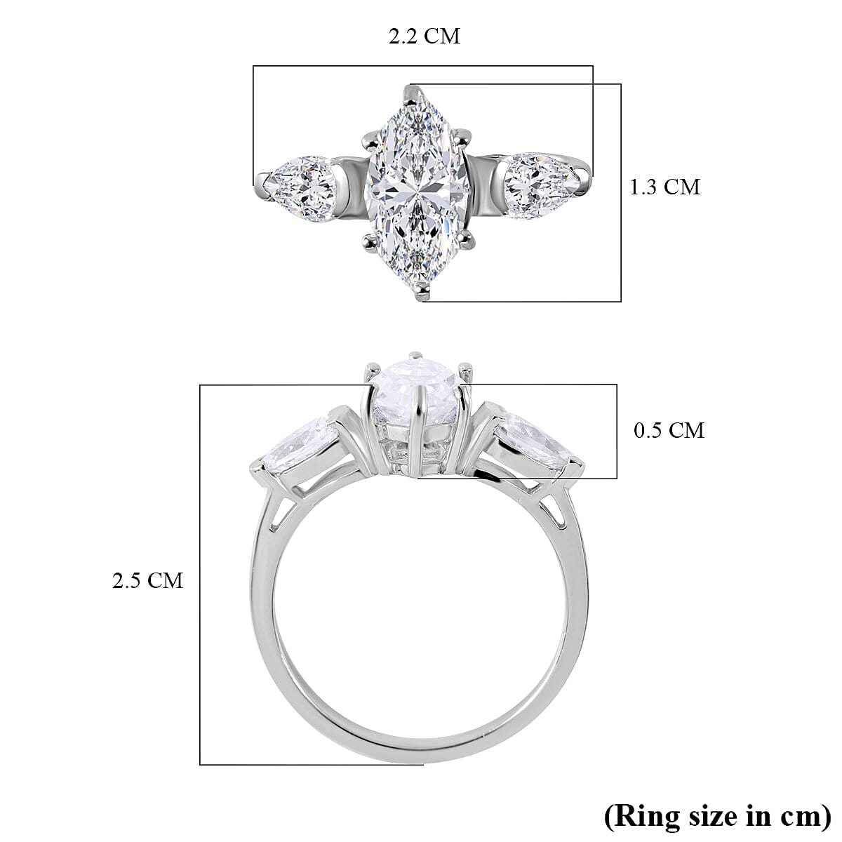 Moissanite Ring in Rhodium Overlay Sterling Silver 2.73 Ct. 7506899 5